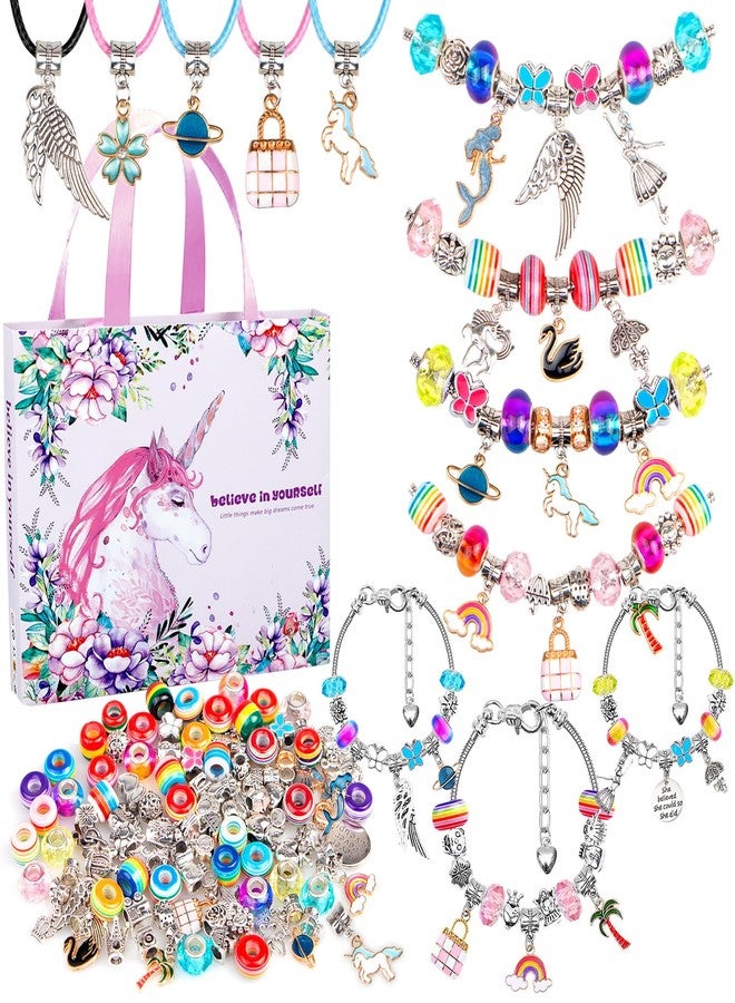 SUREHOME Jewelry Making Kit for Girls 8-12, 110 Pcs Charm Bracelet Making Kit DIY Toy Art and Crafts for Kids Ages 4-8 Birthday Christmas Gifts for Little Girls 5 6 7 9 10 11 Years Old Trendy Stuff - Image 1